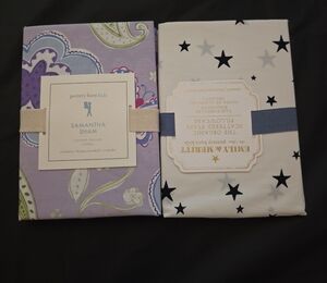Pottery Barn Kids Pillowcases in Purple Floral and White Star Print